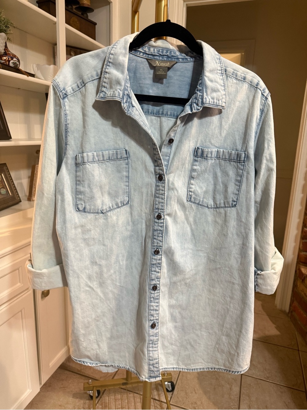 Natural Reflections XL Light Wash Chambray Denim Shirt